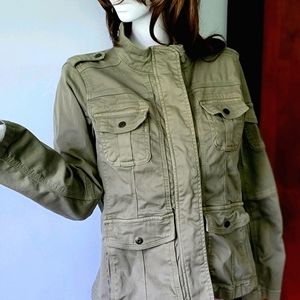 Kensie Army Olive Green Utility Field Jacket L